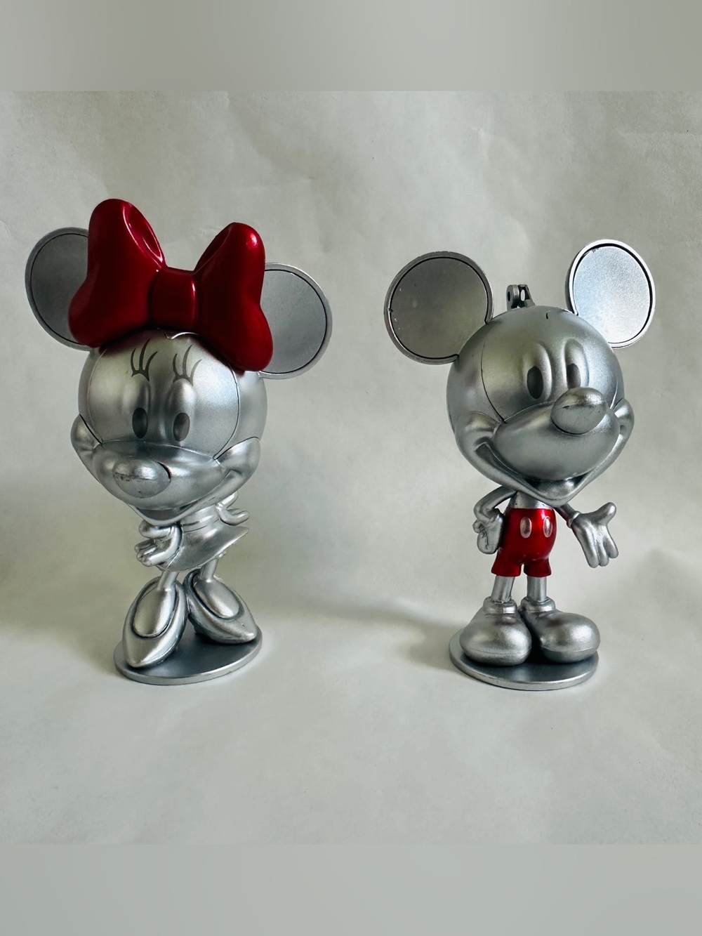 Disney 100th Anniversary Mickey & Minnie silver candy holders.